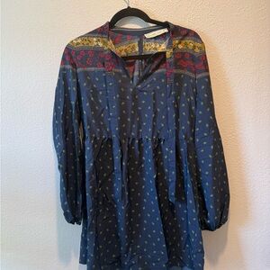 NWT Abercrombie and Fitch Patterned Navy Tunic size small